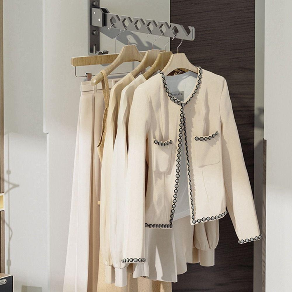 Wall-mounted Adjustable Angle Clothes Hanger Heavy Duty Clothing Organizer  Balcony