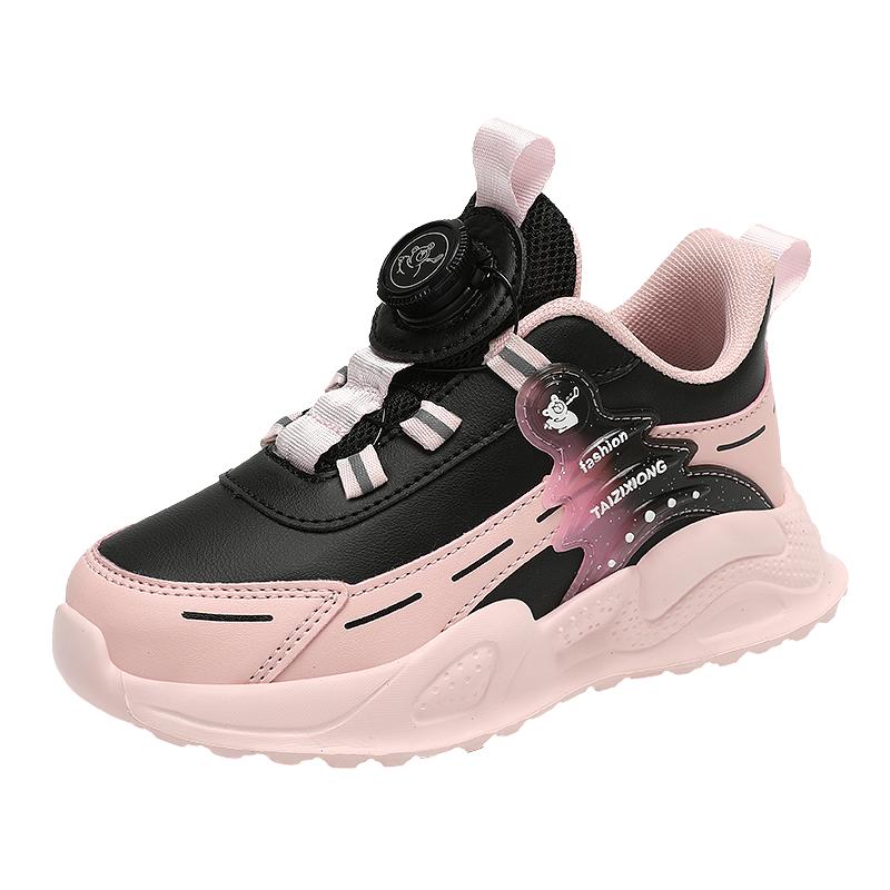 

Кожаные кроссовки для девочек, массивная подошва, легкие школьные туфли для девочек, нескользящие, удобные, повседневные кроссовки для ходьбы, бега 29 розовый