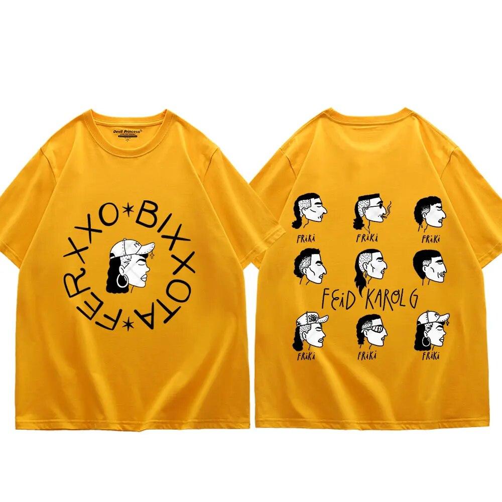 

Футболки с принтом Rapper Feid Ferxxo, модные винтажные футболки унисекс большого размера, летние футболки в стиле хип-хоп с короткими рукавами, уличная одежда XL