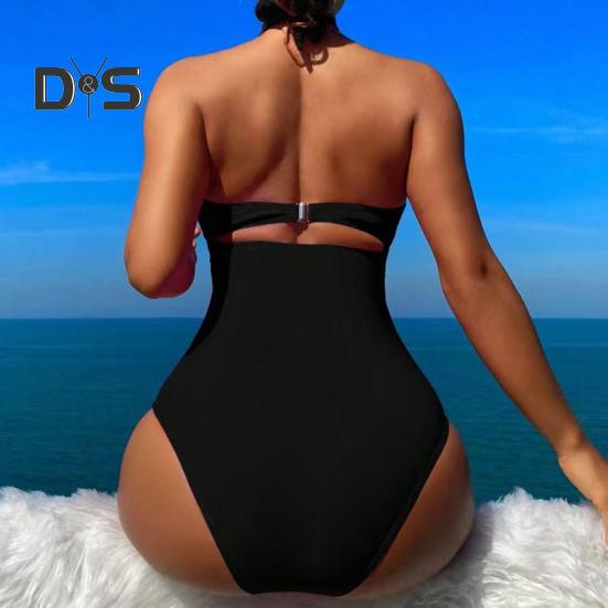 Women Monikni Sexy Suspender One-Piece Bikini Slim Fit Padded No Underwire Swimsuit Beach Sports Wear