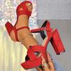 Women Sandals Casual Party Cross Ankle Strap Summer Big Size Shoes Women High Heels Elegant Open Toe Sandals  De
