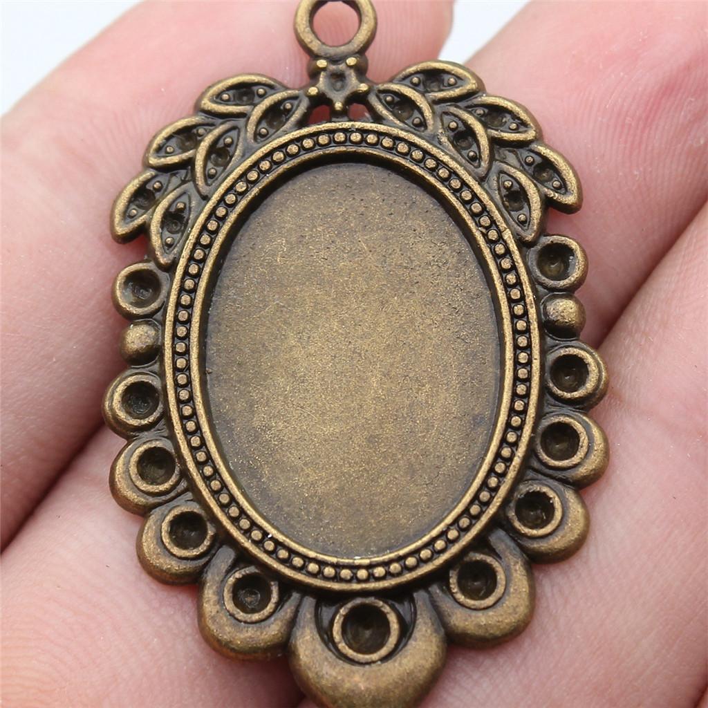 Accessories Parts Fit 18x25mm Oval Glass Cabochon Base Tray Bezel Wedding Jewelry Findings QA039