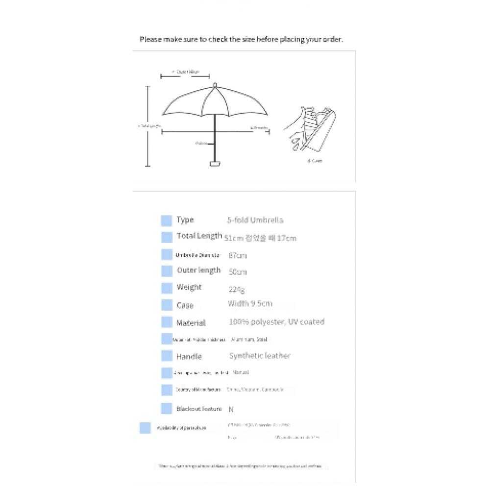 Wpc Mini Heart Border 5 Fold Umbrella 3020 126 002