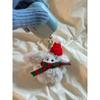 Elegant Table Christmas Fondant Maltese Keychain 2 Types Keyring Doll
