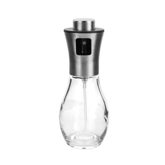 Oil Spray Bottle Transparent Kitchen Supply Reusable Press Type Oil Spray Empty Bottle Practical Multi-purpose Smooth Surface