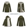 European and American Style Women's Hooded Windbreaker Coat, Fleece-lined, Waterproof, Suitable for Spring and Autumn.