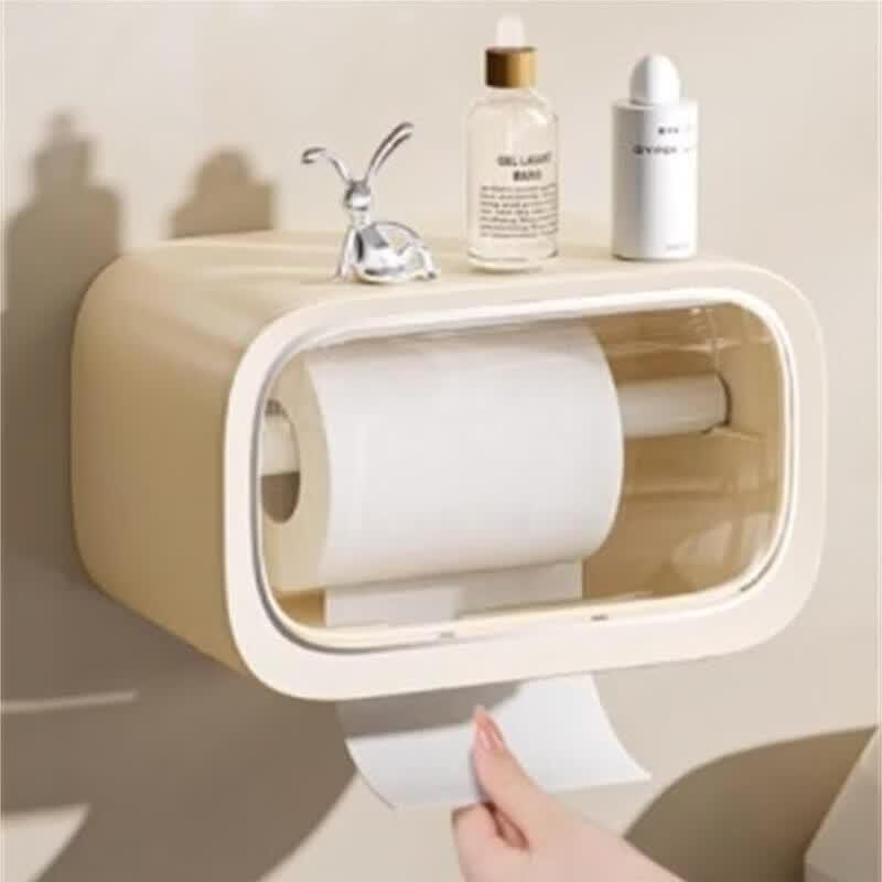 Premium Wall-Mounted Tissue Box & Toilet Paper Holder