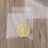 100 PCS Gift Cookie Baking White Dots Self Adhesive Plastic Packaging Bag Seal OPP