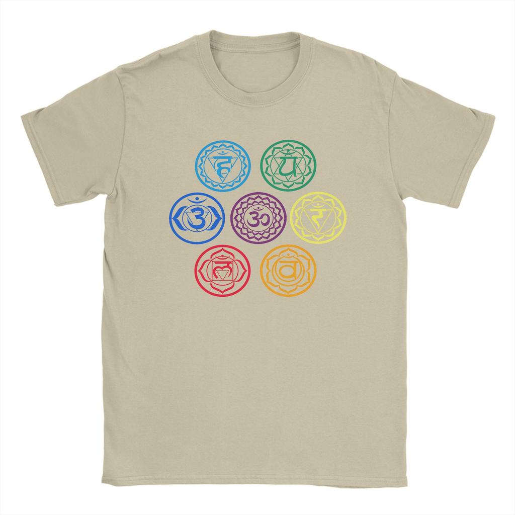 Chakras Spiritual Meditation Zen Om Buddhism Energy T Shirts Unisexs  Cotton Amazing TShirts Round Neck  Tees Short Sleeve Tops