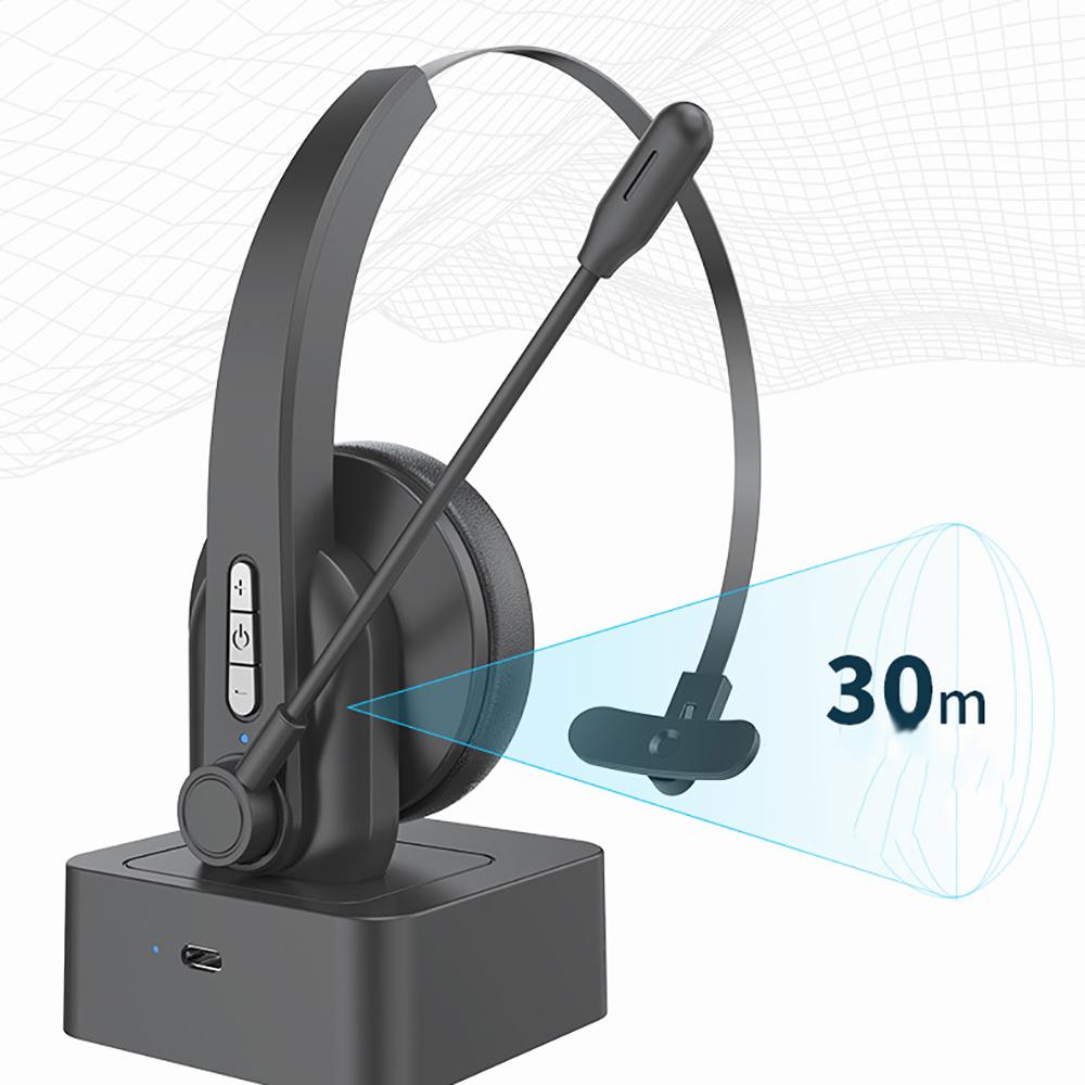 1 Pcs For PC Telephone Bluetooth 5.0 Wireless Headset With Noise Cancelling Mic