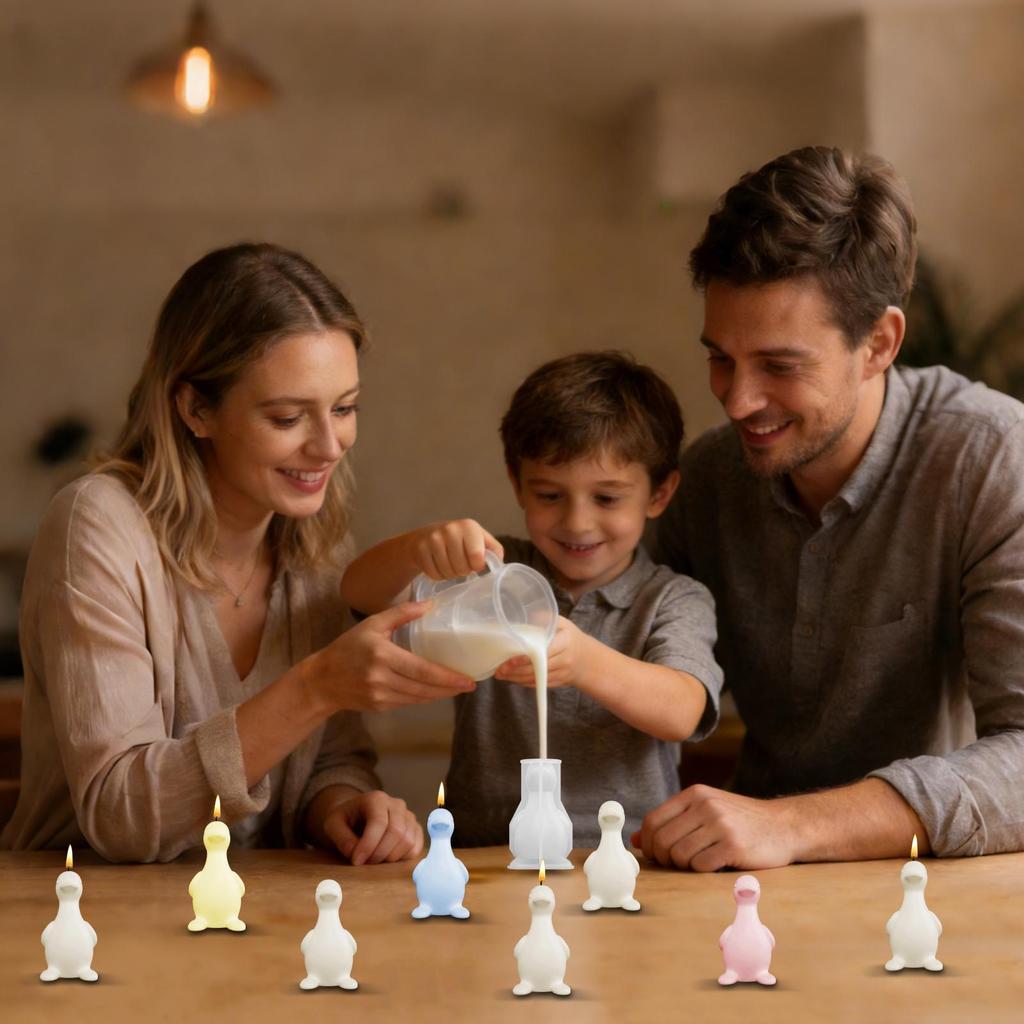 3D Duck Candle Mold Duck Silicone Mold Cute Animal Resin Casting Mold For Making Candles Aromatherapy Candles Wax Clay Polymer