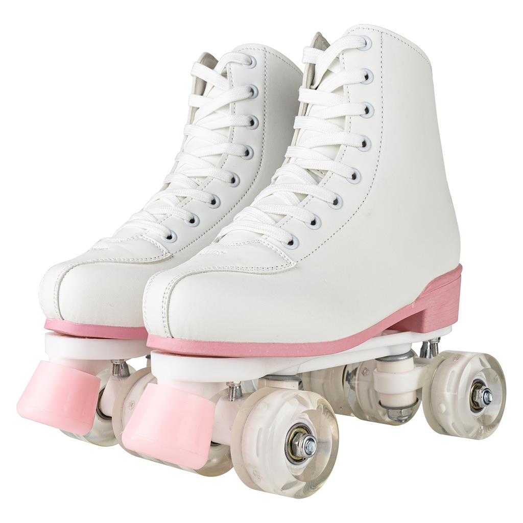 Pattini a Rotelle Quad Taglia 32-40 Adulti Donne Lampeggianti 4 Ruote Scarpe da Pattinaggio Bambini Ragazze Principianti Allenamento Pattinaggio Outdoor Sneakers
