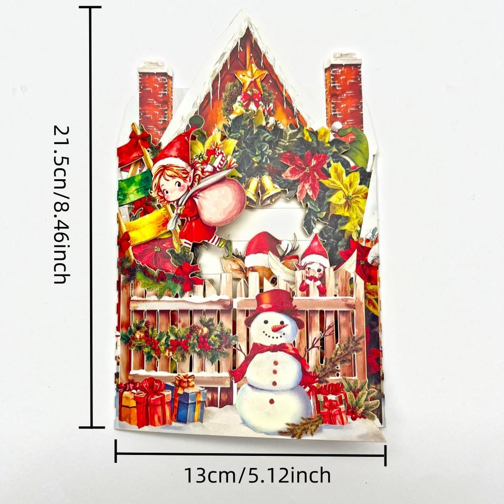 3d Christmas Card Unique Pop-Up Santa Claus Card Christmas Greeting Card Three-Dimensional For Decor Gifting Christmas