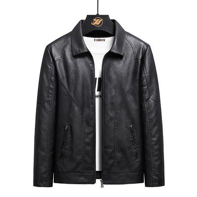 Men's Leather Jacket New Korean Style Sports Casual Jacket Men's Spring and Autumn Regular Lapel Large Size Top Jacket