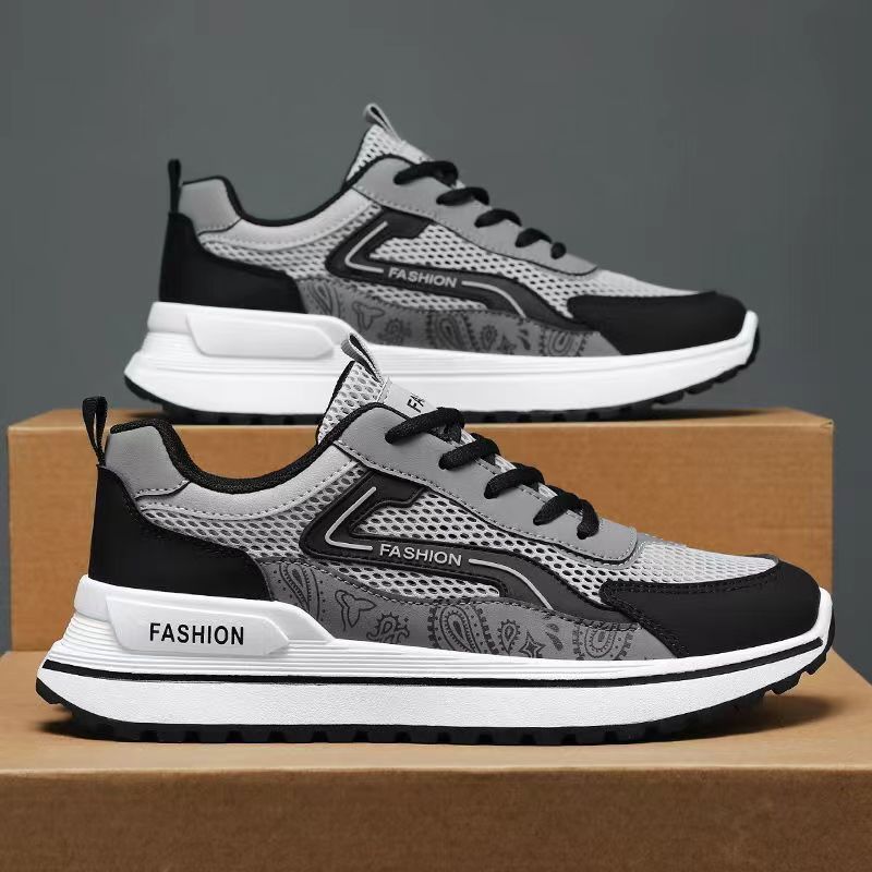 

Hollow men s shoes summer 2025 new sports and leisure mesh shoes men s low-top breathable Forrest Gump dad trendy shoes 44