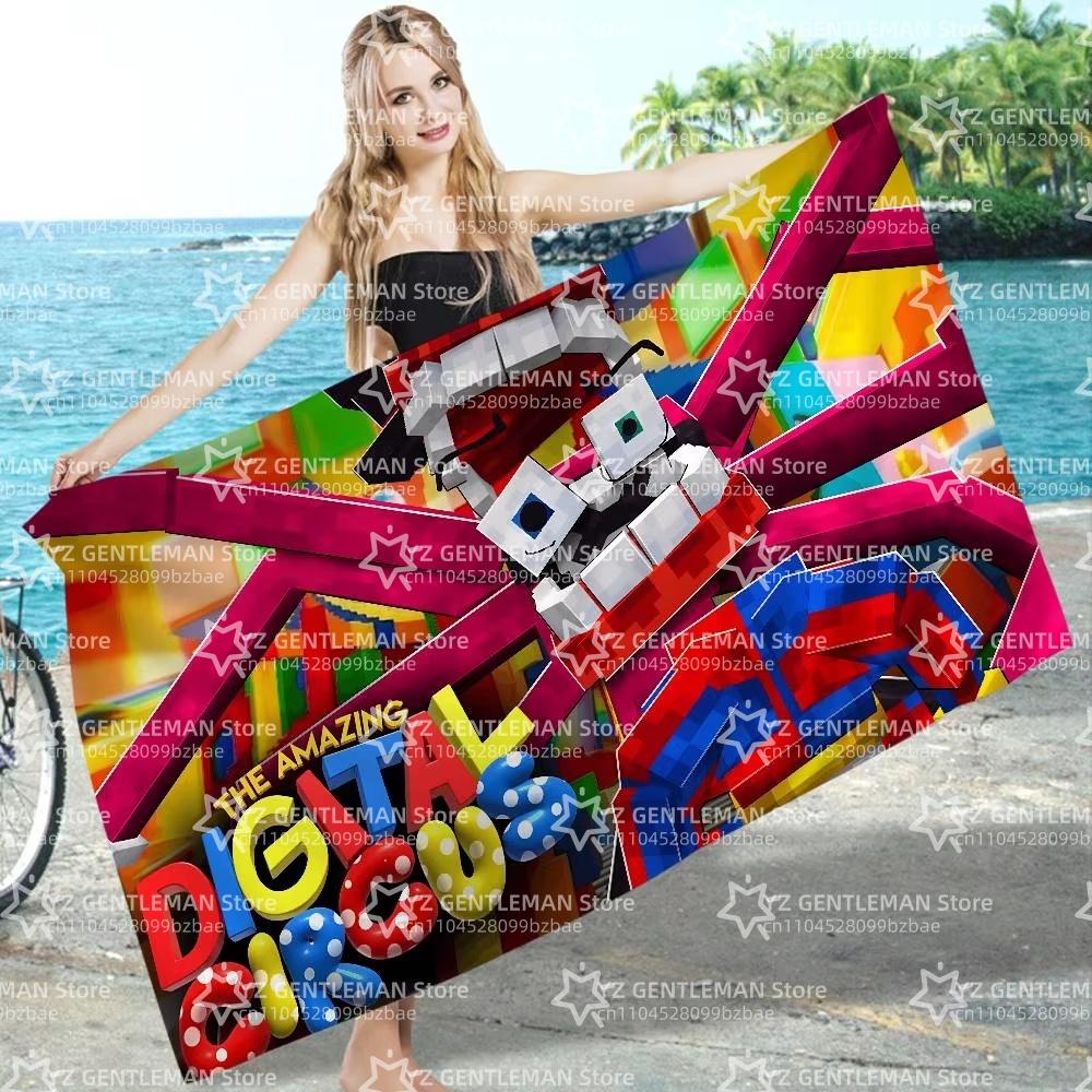 Popular Anime The Amazing Digital Circus Bath Towel Microfiber Soft Water Absorbing Breathable For Girl Kids Cartoon Beach Towel