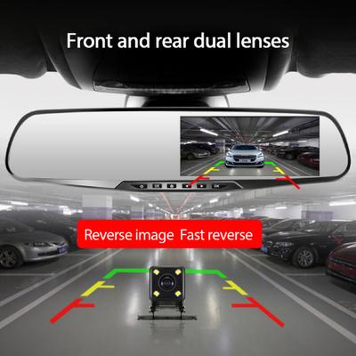 1 Set Specchio Vetro Car DVR Monitor di Parcheggio Impermeabile DVR a Doppia Telecamera da 4,3 Pollici