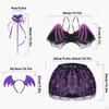 Halloween Costume Set Headband Hair Band Clothes Outfits Tutu Skirt and Wing Festival Theme Party