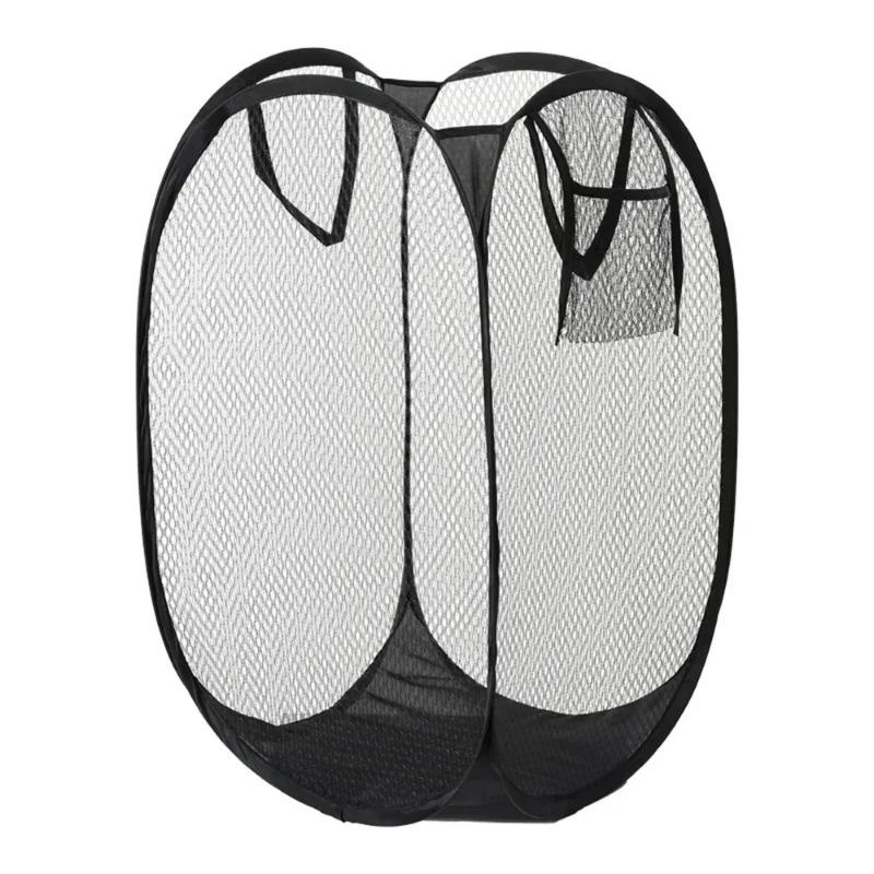 Dirty Clothes Basket Skeleton Ventilated Foldable Easy Storage Handheld Grid Portable Large Capacity Clothes Basket