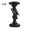 Resin Crow Candle Holder Halloween Candlestick Decoration, Gothic Raven Skull Holder, Spooky Taper Stand for Tabletop Home Decor Stable Flat Top