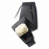 Windproof and waterproof thick cotton trousers for men Winter cold-proof fleece-lined thickened casual trousers Lambswool thermal trousers for men