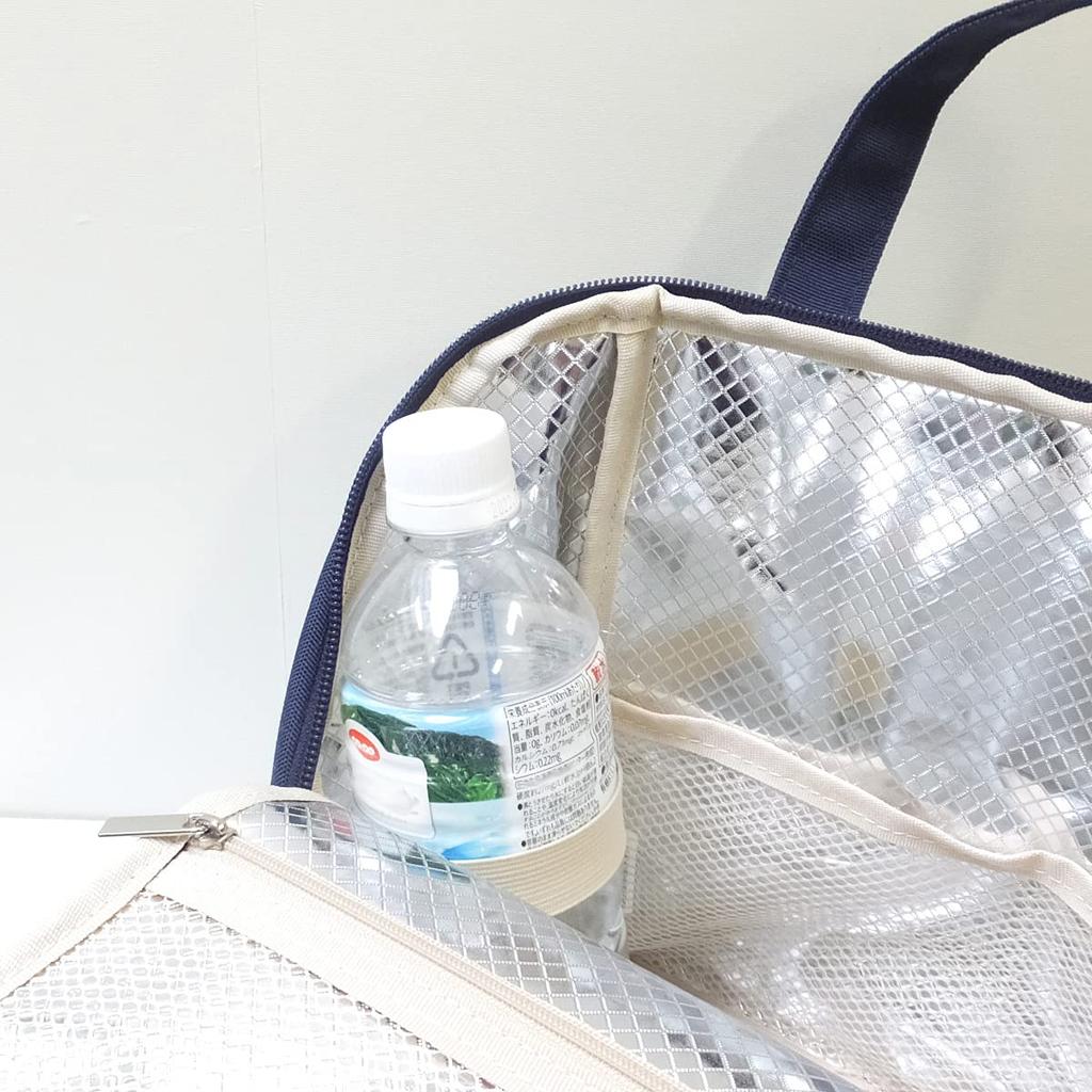 AtFirst Insulated Lunch Zippered Lunch AF6292 Bag, Large, Insulated, Bag, Navy,