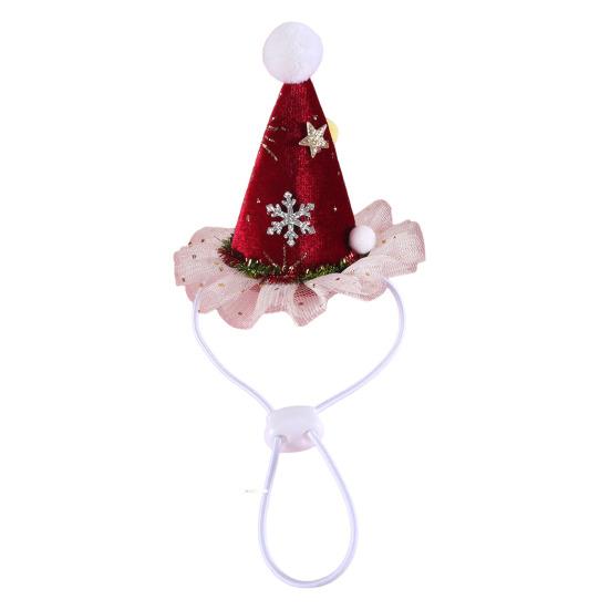 2Pcs/Set Pet Christmas Clothing Princess Style Design Adjustable Christmas Parties Scarf Hat Set Festive Pet Attire