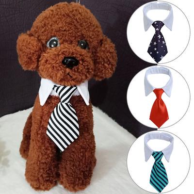 Corbata de lazo a rayas para perro y mascota, Collar de pajarita a rayas de animales, corbata ajustable para cuello blanco, corbata para perro para fiesta y boda