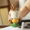 BRFruit Keramik Hohe Fußschale Eisbecher Dessert Spezifische Tasse Nach dem Abendessen Vorspeise Molekulare Küche Tafelgeschirr KeramikEY