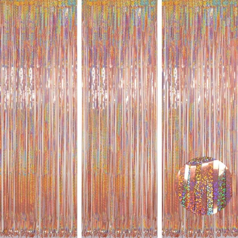 1/2/3Pack Glitter Party Backdrop Metallic Foil Tinsel Fringe Curtain Birthday Wedding Graduations Decoration Anniversary Photo. 5