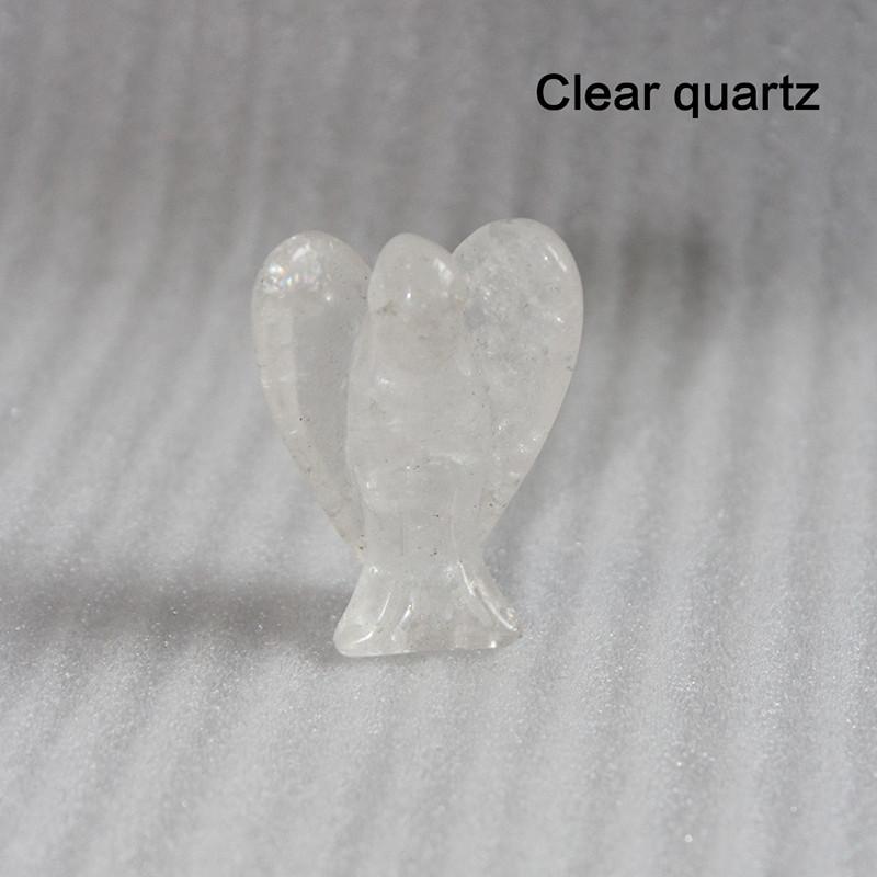 Křišťálová vyřezávaná figurka anděla strážného kapesní kámen léčení řemeslo 15" soška