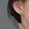 Real 925 Silver Flower Bead Screw Stud Earrings For Women Party Classic Fine Jewelry Light Exquisite Plant Accessories