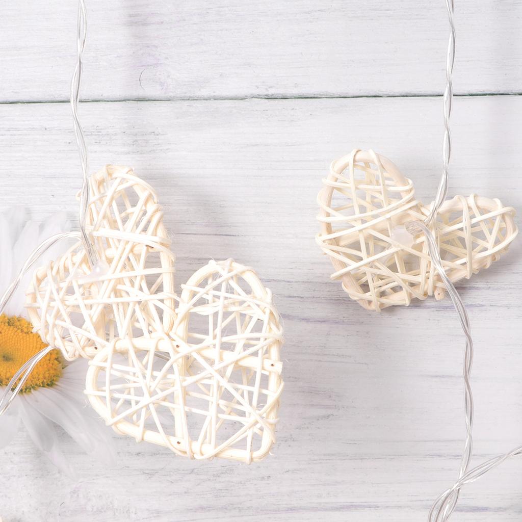 1.2m Heart Shaped LED Light String 10 Lamps Warm White Long Life Powered Low Consumption High Brightness for Wedding