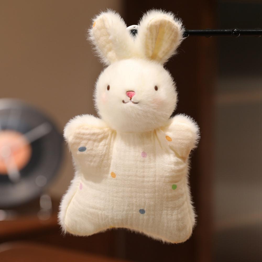 

Simulation Capybara Finger Puppet Soft Plush Rabbit Doll Pendant Couple Girl Kids Gift White rabbit
