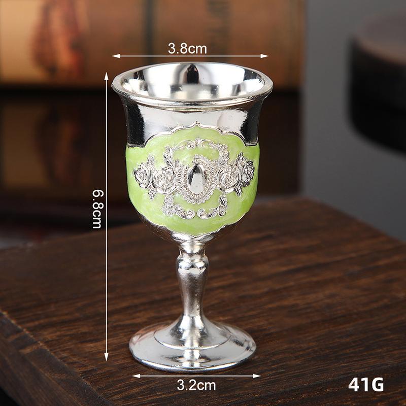 1Pcs European Style White Wine Cup  Vintage Wine Glass Classic Metal Drinkware Goblet Family Friend Neighbor Gift
