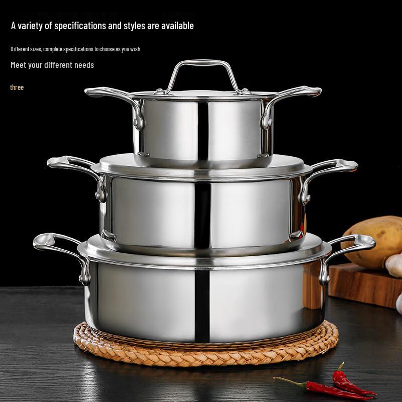 ZISIZ 304 Triple-Layer Stainless Steel Divided Hot Pot