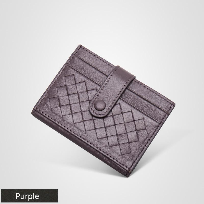 Card Cow Leather Braided Card Bag Anti-Magnetic Card Holder Wallets Multi-card Position Card Wallet