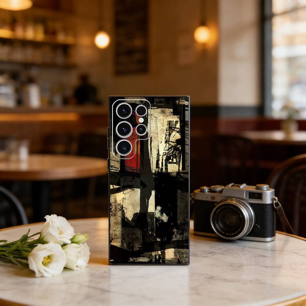 R-Retro Industrial Style Rusty Phone Case For Samsung S25,S24,S23,S22,S21,S20,Plus,Fe,Lite,Others Black Cover Samsung S22plus5G