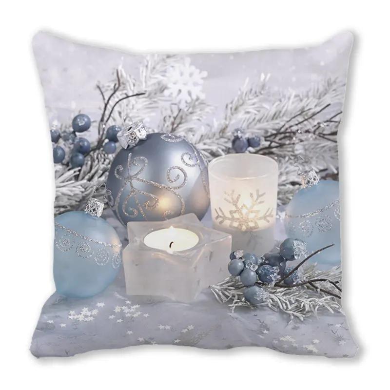 Weihnachtsbaum Neujahr Weihnachtskugel Kerze Weihnachten Ornament Kissenbezug Schlafzimmer Sofa Esszimmer Sitz Überwurf Kissenbezug
