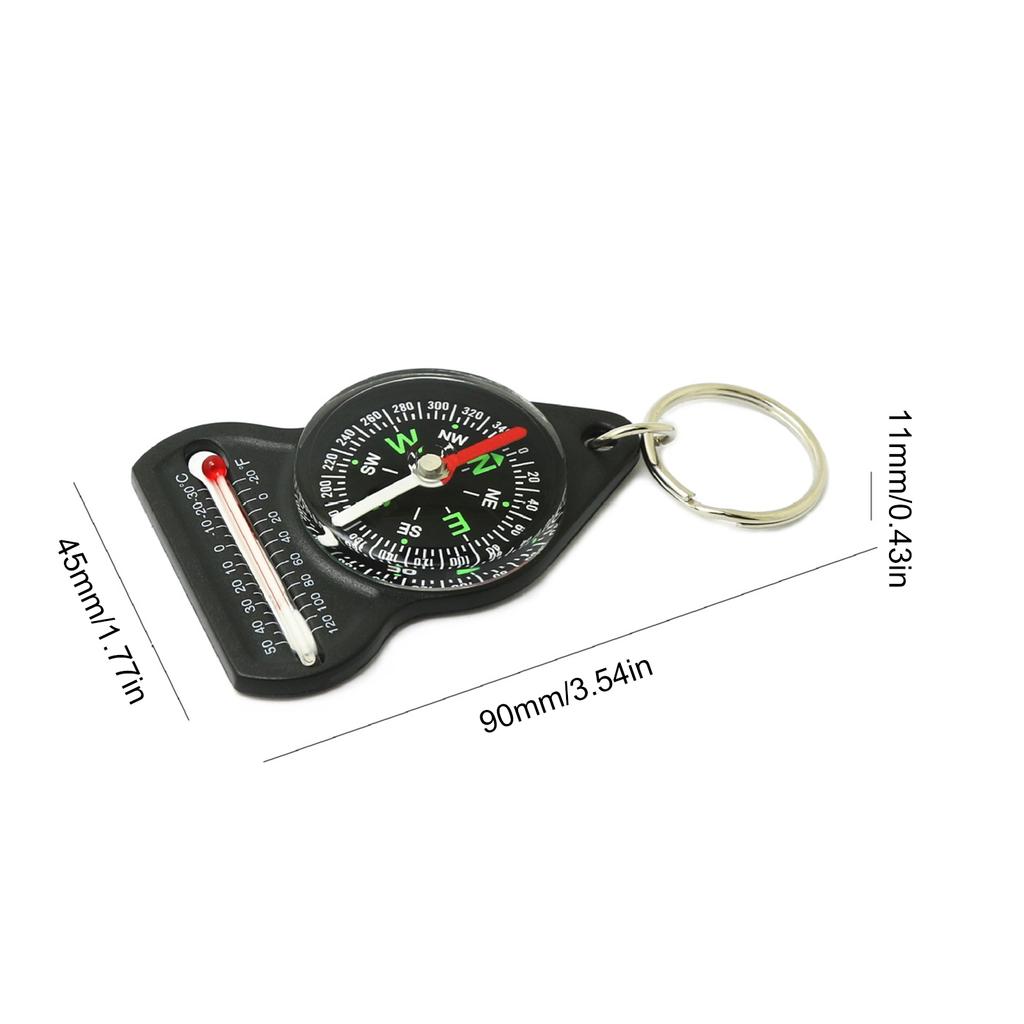 Mini Keychain multifunction Camping Compass Thermometer Outdoor Climbing Temperature tester Survival Guiding Compass Tool