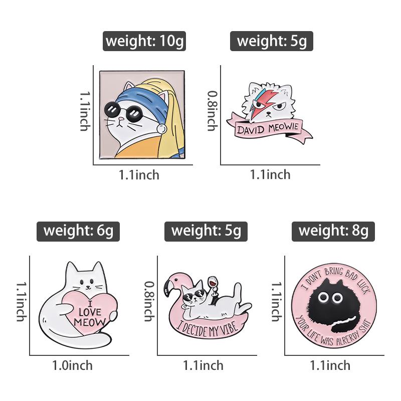 Xiaomi Pink Cute Cat Enamel Pins Kawaii Cartoon Sunglasses Cat Heart Badge Backpack Hat Accessories Fashion Jewelry Gift for Friends