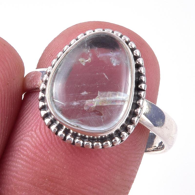 

Кольцо из чистого серебра 925 пробы с натуральным аквамарином, размер 9, a2M36