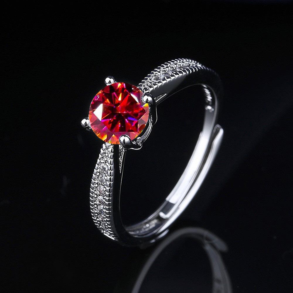 2026 Exquisite Ring Classic Four-claw One-carat Moissanite Light Luxury Proposal Ring