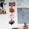 Retro Distressed Holiday Plaque Happy Halloween Wooden Sign, Spooky Pumpkin Ghost Cat Bat Door Hanger, Wall Decor Rustic Farmhouse Hanging Sign
