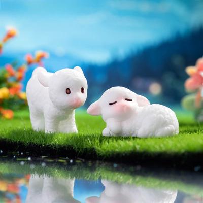 Micro Landscape Cartoon Cute Lamb Animal Figures Do Diy Decorative Accessories Desktop Car Ornaments