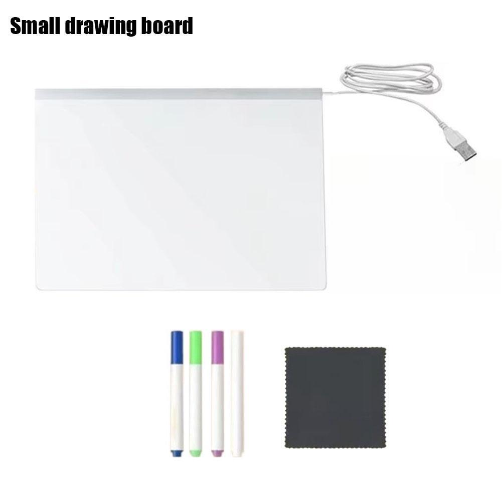 Light Up Acrylic Message Board Rewritable DIY Children's Glowing Drawing Board Message Lamp With 7 Colorful Pens