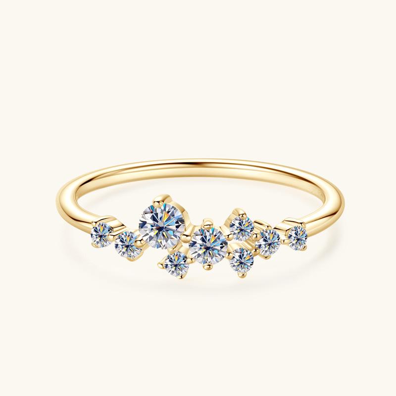 

Unique Design Starry Moissanite Ring For Women 925 Sterling Silver D VVS1 Exquisite Moissanite Jewelry US Size 9 білий