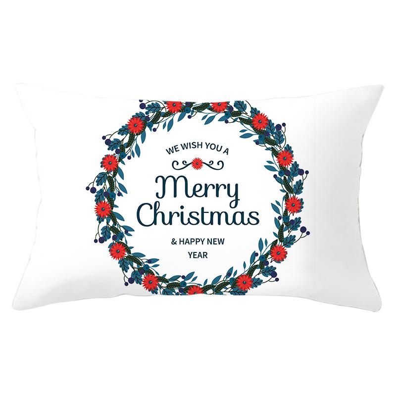 Christmas Simple Print Series Peach Skin Waist Pillowcase Home Sofa Pillowcase Office Pillowcase