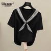Women's Elegant V-Neck Tie T-Shirt