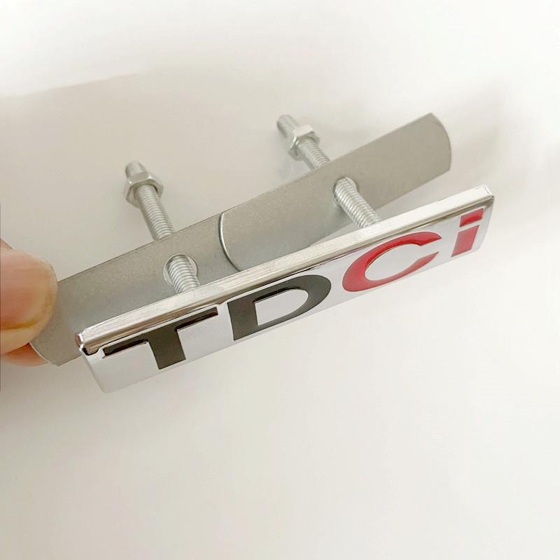 DTNS3 3D Metal Red Black TDCI Logo Emblem Car Front Grill Badge For Ford Fiesta Kuga Mondeo MK3 Focus MK2 TDCI Sticker Accessories